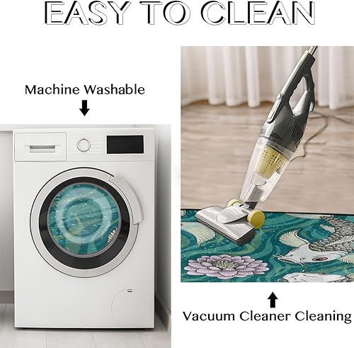 Miniatura 10 de GUYOS Tapete de cocina con patrón floral de textura geométrica 2 piezas tapetes acolchados antifatiga para suelo de cocina de 47 x 17 pulgadas29 x