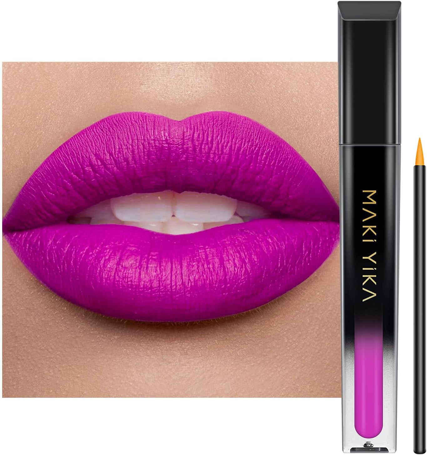 MAKI YIKA Pink Lipstick Matte for Women, Hot Pink Lipstick Long Lasting Smudge Proof Lipstick with Brush, Waterproof & Cruelty-Free Lip Gloss | PINK SOUL