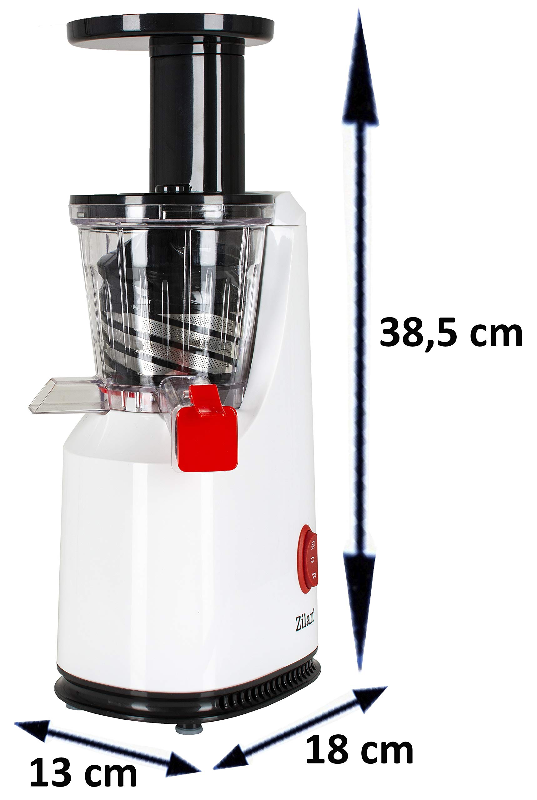 Zilan Elektryczna wyciskarka do cytrusów | 200 W | Auto Start-Stop | 5 stopni | Pojemnik na sok 600 ml | Sokowirówka ze stali nierdzewnej