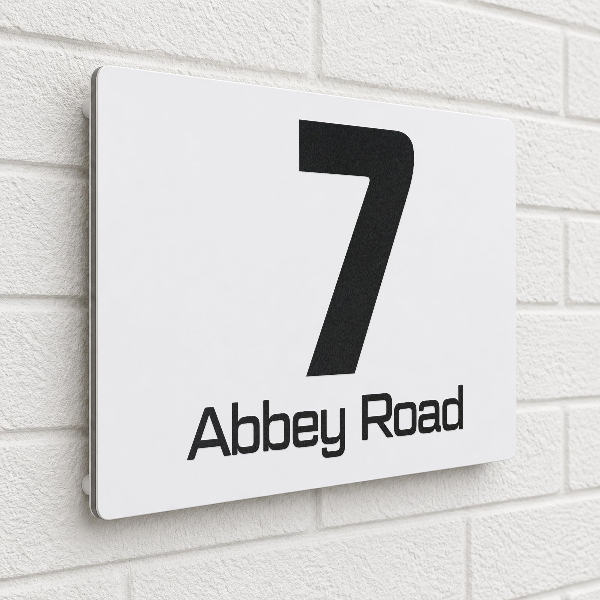 Housics Personalised House Number Plaque, Door Sign, White, 200mm x 130mm — image 1