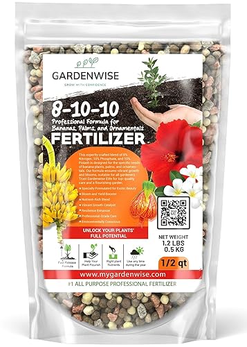 GARDENWISE Elite 8-10-10 Fertilizante profesional para plátanos, flores y árboles frutales, ornamentales, aumenta la floración y la fructificación,