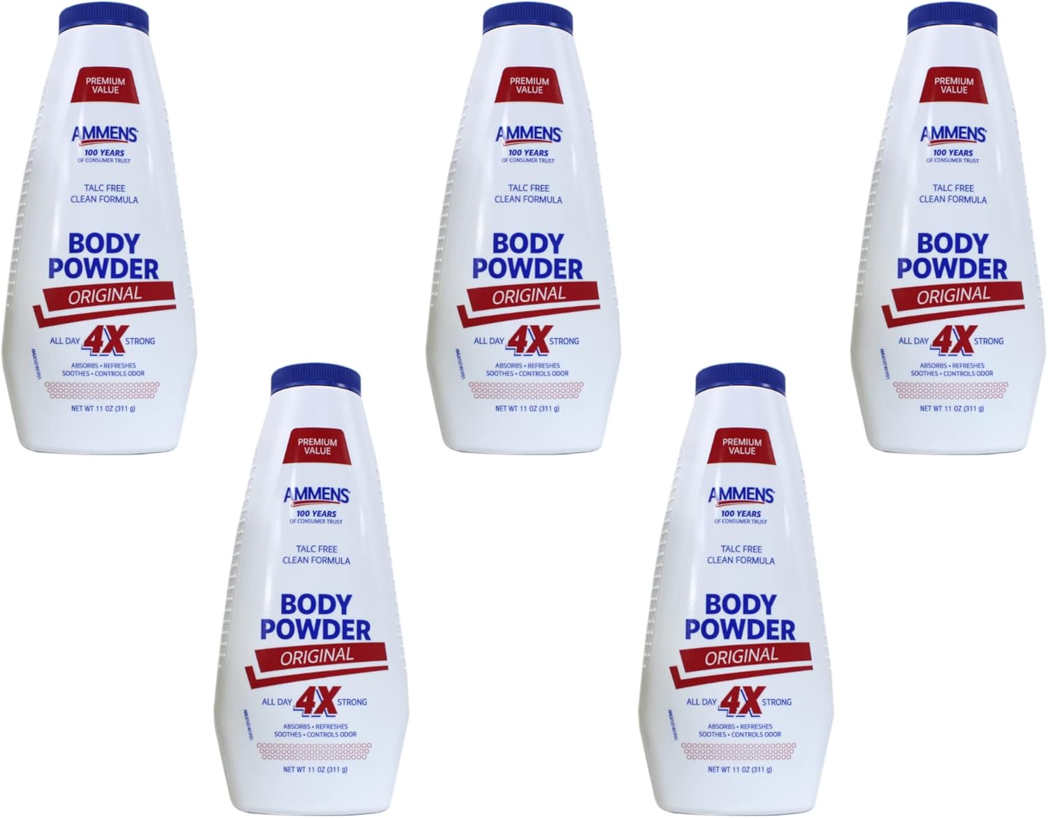 Ammens Powder Original - 11 oz, Pack of 5