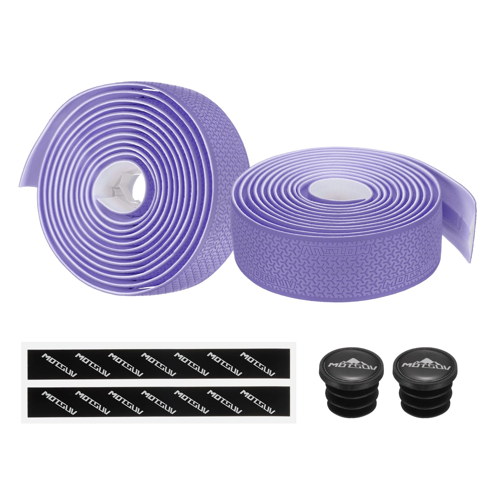 PATIKIL PU EVA Bike Handlebar Tape, 1 Pair Bicycle Bar Tape Ergonomic Comfort One Size with End Plugs & Adhesive Backs for Road Cycling Folding, Purple