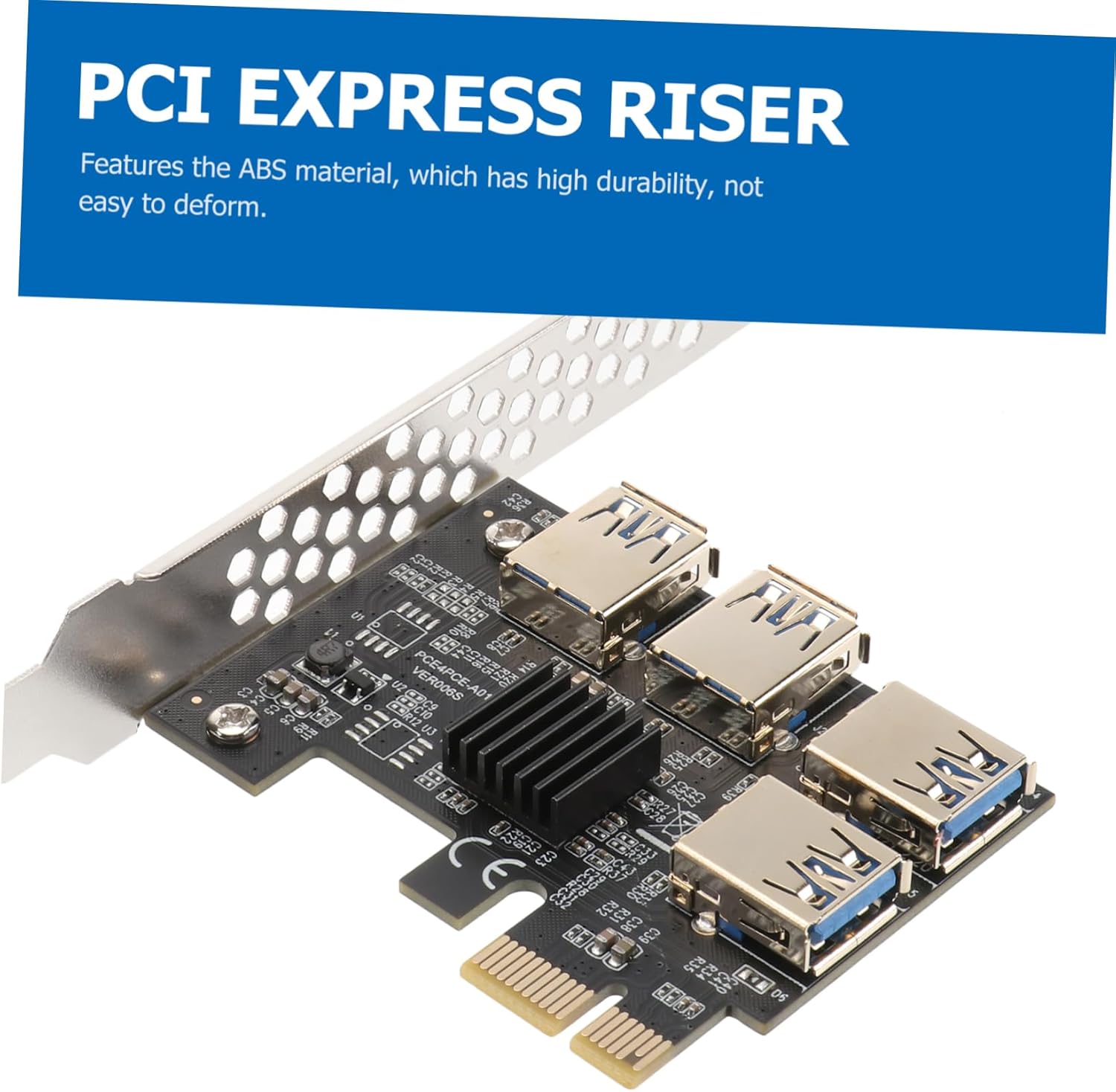 PCI-E 1 to 4 Adapter Card USB 3.0 PCIe Riser Extender for Computer Accessories High-Speed PCI-E Card Adapter for Gaming and Mining