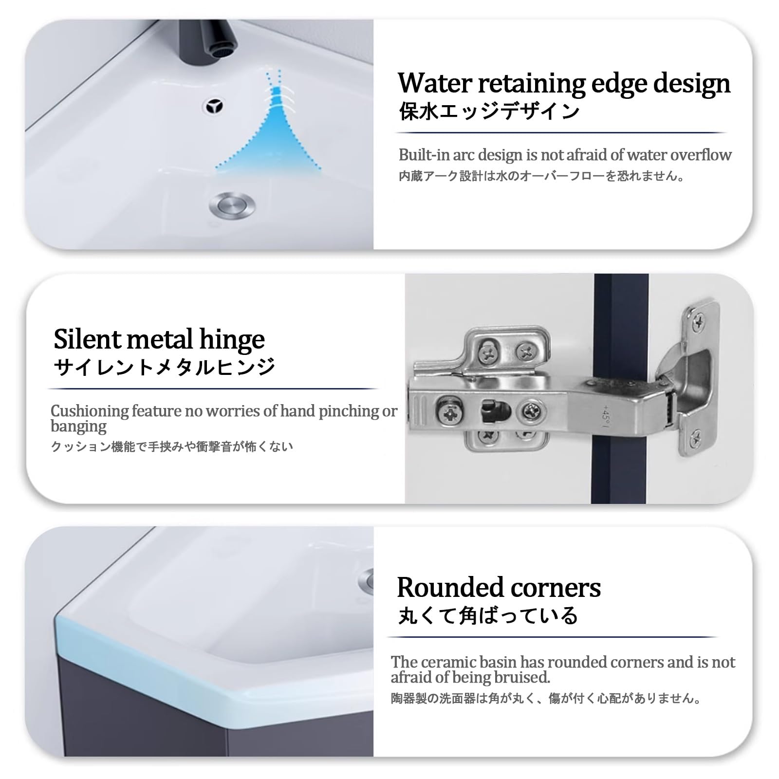 Bagno Lavabo Angolare su Piedistallo Mobile con Rubinetto e Scarico, Specchio e Sospeso per Bagno e Lavanderia