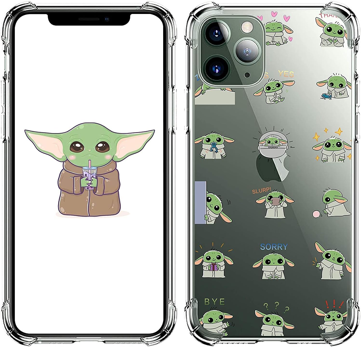 oqpa for iPhone 13 Case Cartoon Character Funny Cute Fun TPU Design Cover for Girls Men Women Teen, Fashion Cool Unique Aesthetic Clear Cases Small Yuda Baby (for iPhone 13 6.1")