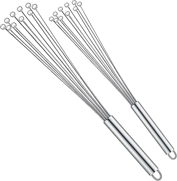 2 Pcs Whisks Stainless Steel Ball Whisk