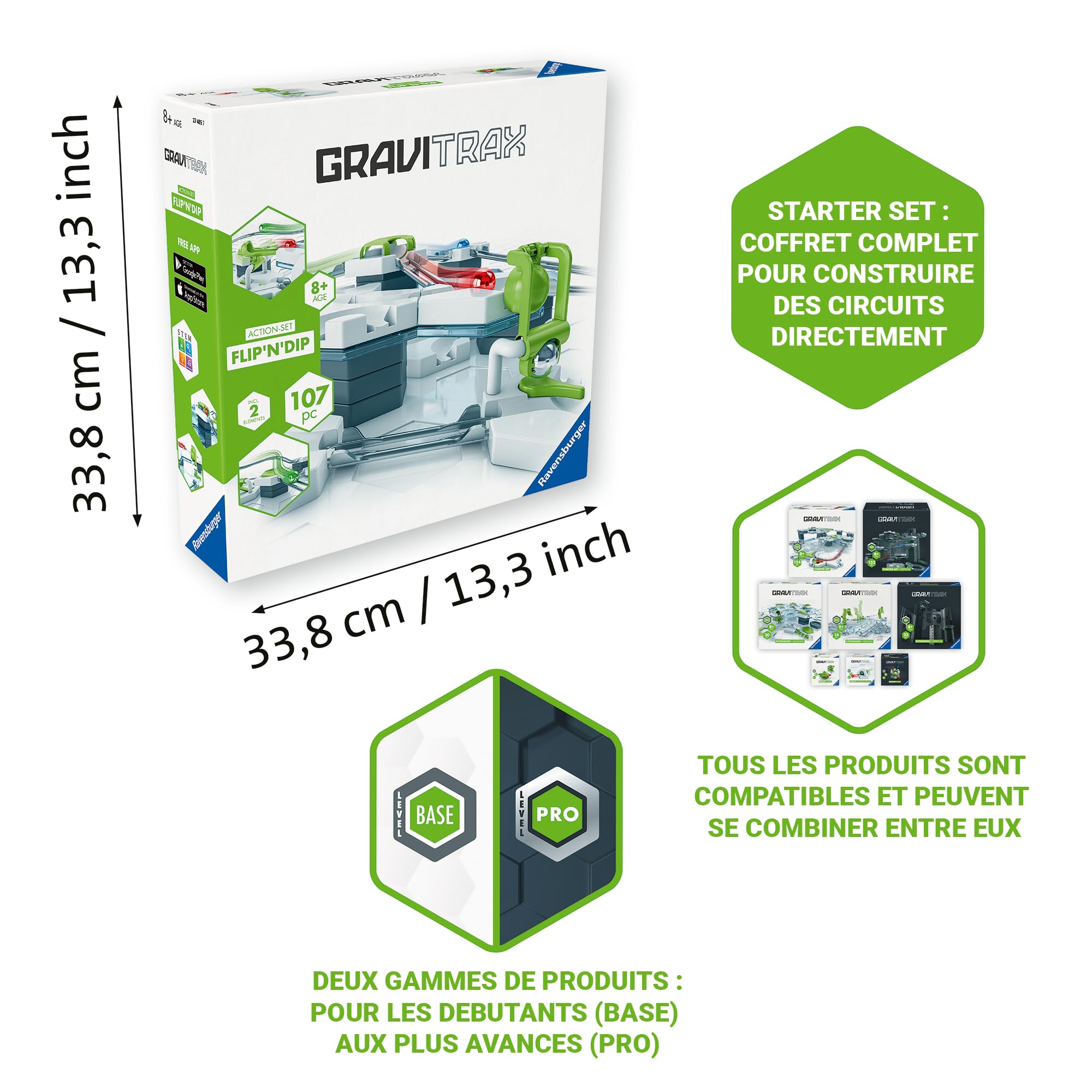 Ravensburger - Gravitrax - Starter Set 107 pièces - Circuit de Billes - Jeu de Construction créatif - Dès 8 Ans - 27485