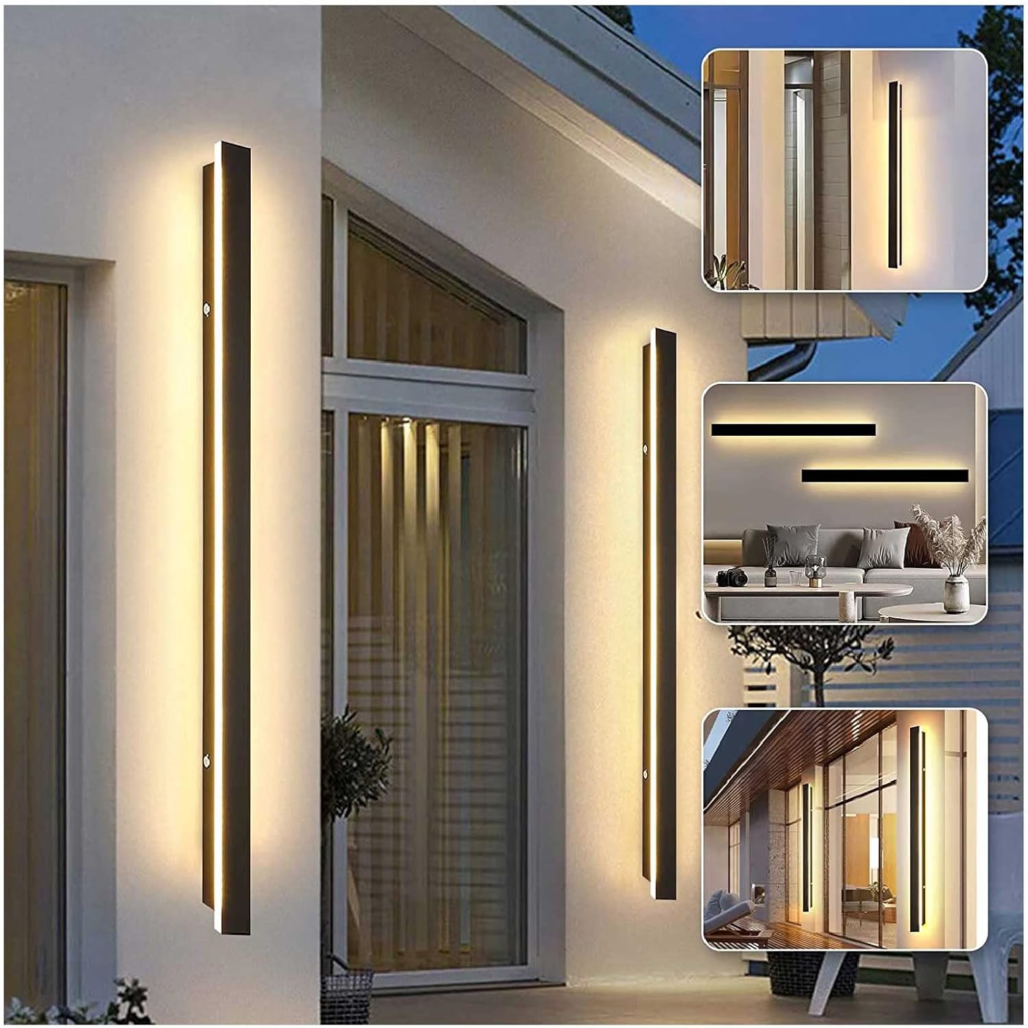 SMHAEN Outdoor Long Wall Lights Modern LED Wall Mount Lighting Fixture