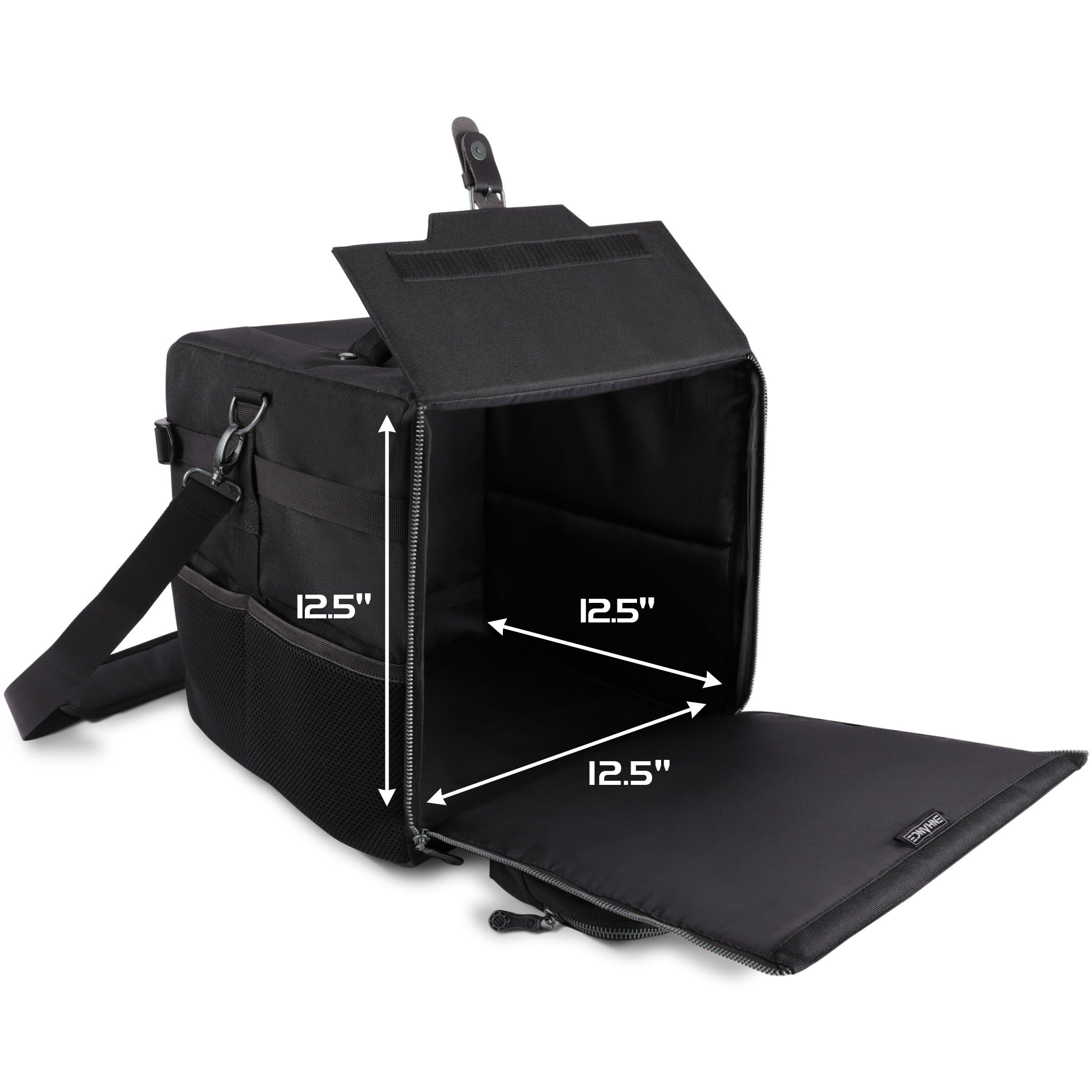 ENHANCE Bolso de Hombro Juegos Mesa - Edición de Coleccionista con Correa el Hombro y Bolsillos Accesorios Como Dados, Cartas y Más - Estuche Reforzado que Protege tus Juegos Mesa (Dragón Negro)