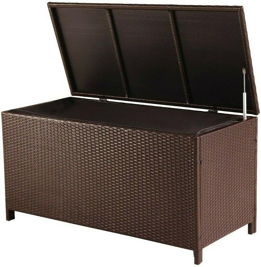 Large Garden Rattan Storage Box Weatherproof Outdoor Garden Storage