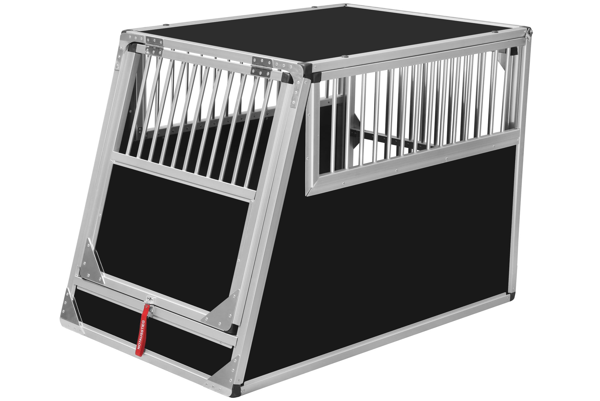 ALPUNA Transportbox N92 – Aluminium Hundebox 120×75×85 cm, Auto Hundebox mit Notausstieg, sicherer Hundetransport im Kofferraum mit Stoßstangenschutz 75 * 90cm