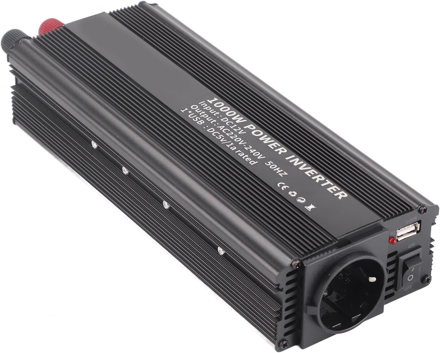 12V 1000W Solar Panel Inverter Converter for Camping, Aluminum Alloy Modified Sine Wave Inverter with Overload Protection, Wind and Solar Power Generation