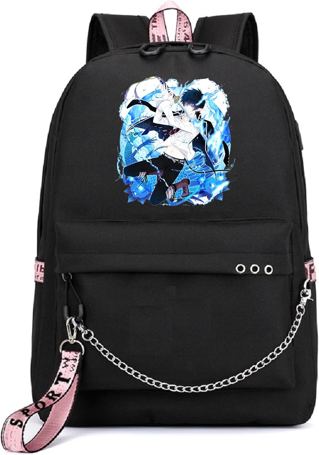 Anime Blue Exorcist Backpack School Bag Ao no Exorcist Daypack Student Bag with USB Port 2