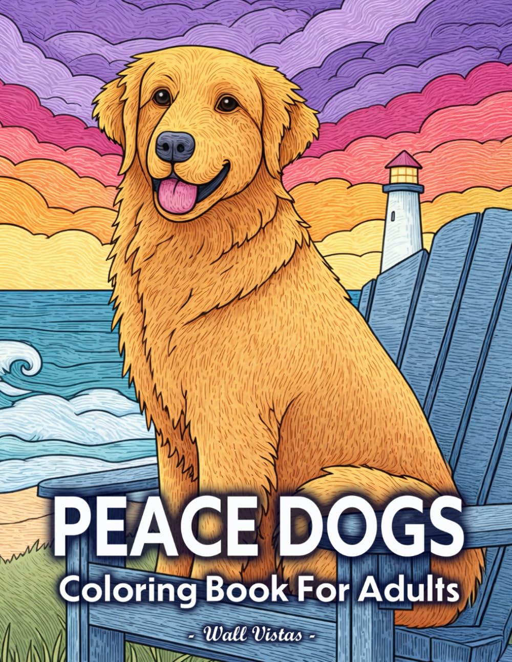 Peace Dogs: Coloring Book For Adults Relaxation Featuring Calm Dogs, And Peaceful Dogs In Country Scenes