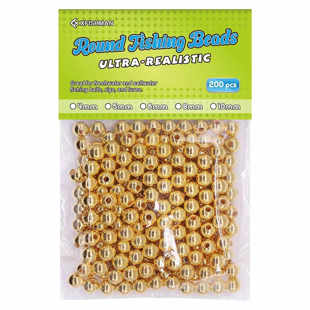 XFISHMAN Fishing Beads for Fishing Rigs Lures Salmon Trout Steelhead Bait Assorted 5mm 6mm 8mm 200 Pieces