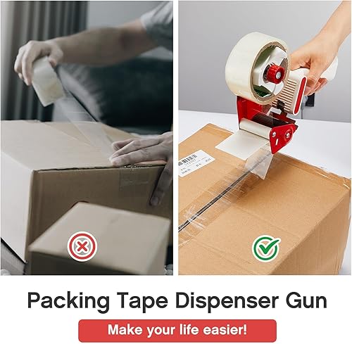 Miniatura 6 de Harloon Pistola dispensadora de cinta de embalaje para cinta de 2 pulgadas de ancho, pistola de cinta de mano para envíos de embalaje industrial,
