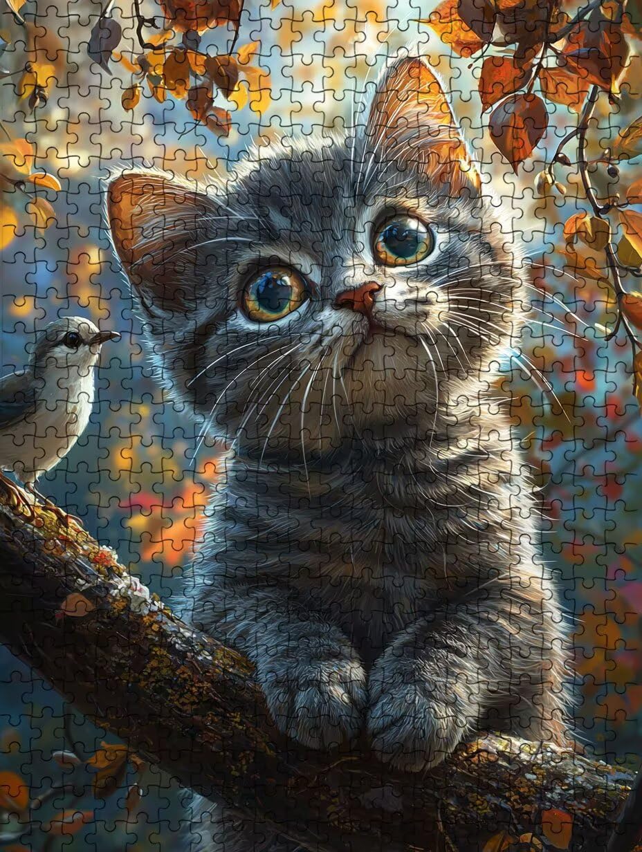 GroßE Augen Katze Puzzle 4000 Teile, Klassische Puzzles, Geschicklichkeitsspiel Puzzle für Erwachsene, Puzzlespiele für Die Ganze Familie, Mit Schöner Verpackung, Dekoration Puzzles DX0YL3-183
