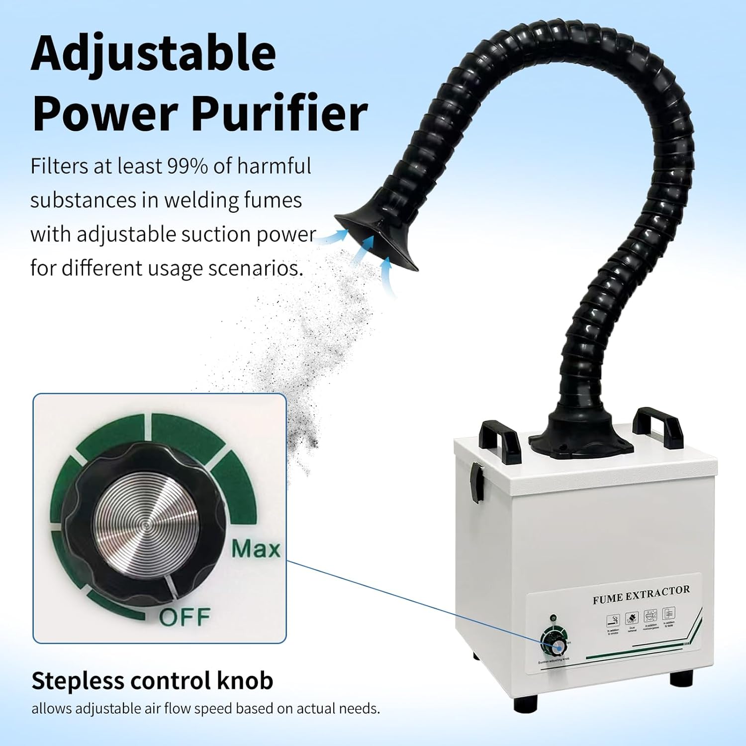 Solder Fume Extractor,100W Smoke Absorber with HEPA and Carbon Filter, Strong Suction 235m3/h,5 PCS Pre-Filter, Low Noise Soldering Fume Extractor for Laser Welding Soldering & 3D Printing