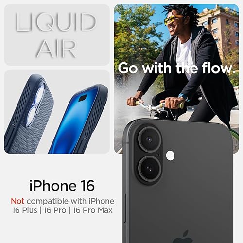 Vista 63 de Spigen Liquid Air - Funda diseñada para iPhone 13 Pro Max (2021), color negro mate