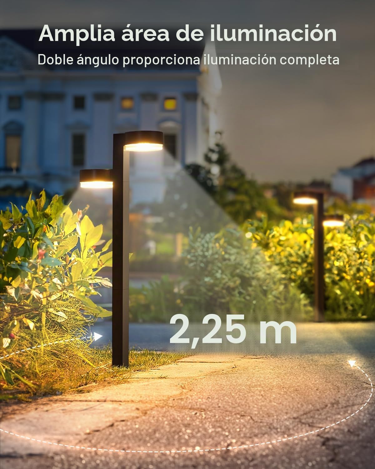 GEARLITE Pack de 4 lámparas solares para exteriores con 2 en 1 | 24 Led, 1200 mAh, Auto On/Off, IP65 resistente al agua, luces solares para jardín, jardín, camino, césped, patio, balcón