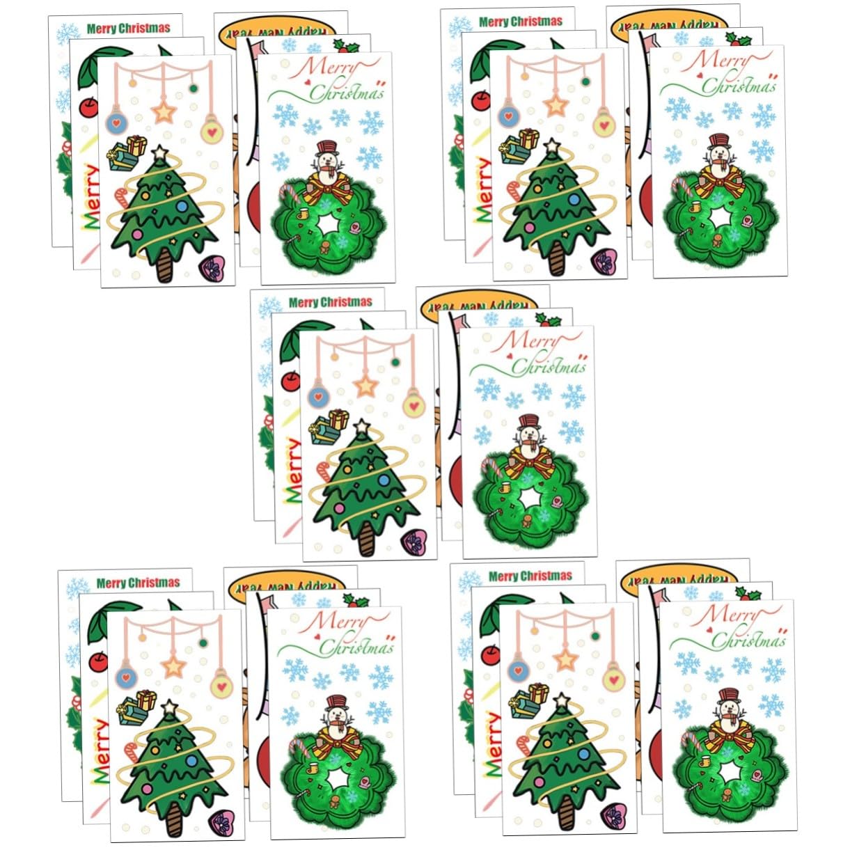 Angoily 30 Stck. Teiliges Weihnachtsfenster Deko aus Sicherem Wasserdichtem PVC mit Selbstklebenden Abziehbaren Cartoon Motiven Wie Weihnachtsmann Tannenbaum Schneeflocken und Rentier für