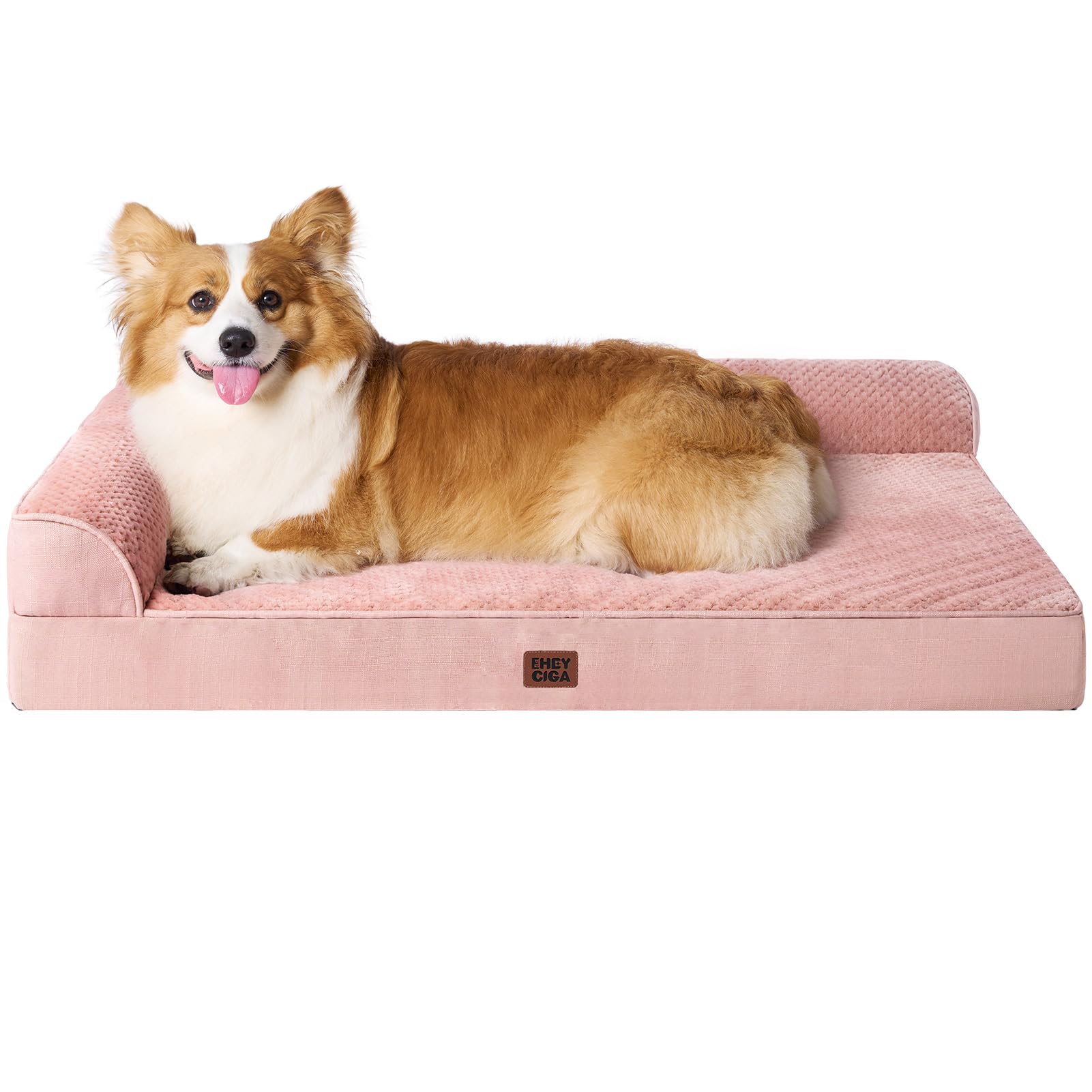 EHEYCIGA Large Dog Bed Memory Foam for Crate, Orthopedic Dog Bed Large Size Dogs with Washable Removable Cover, Waterproof Pet Sofa Couch with Nonskid