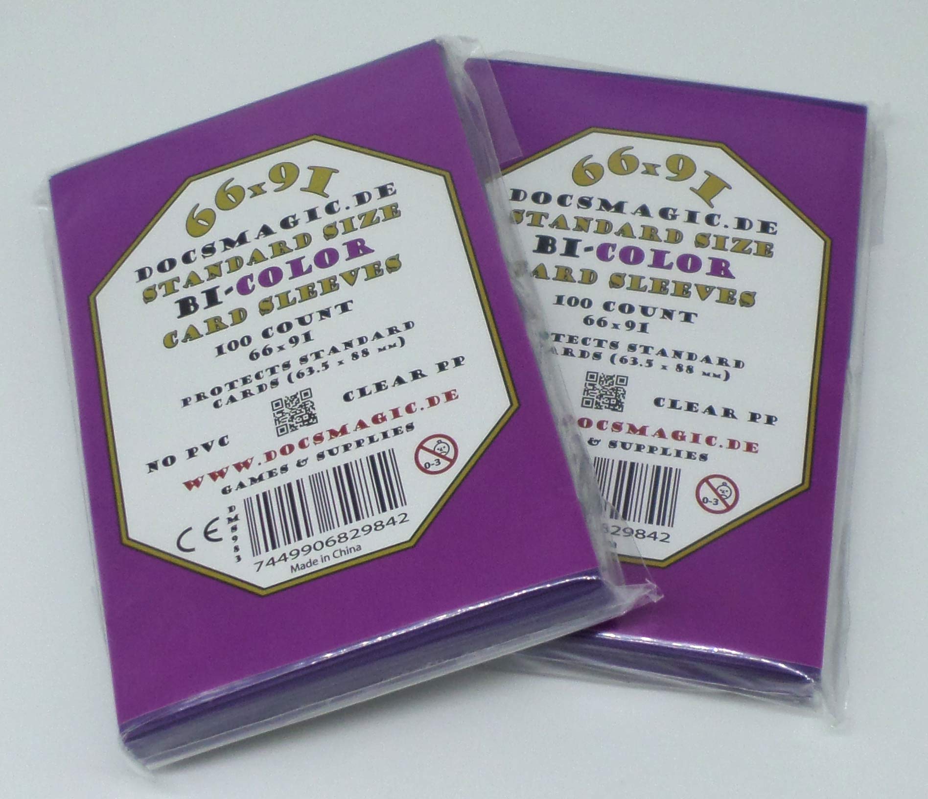 docsmagic.de 200 Premium Bi-Color Card Sleeves Mat Purple/Black Standard Size 66 x 91
