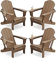 Vista 50 de SERWALL - Silla plegable Adirondack para patio, jardín, exterior, resistente a la intemperie, sillas para hoguera, color naranja