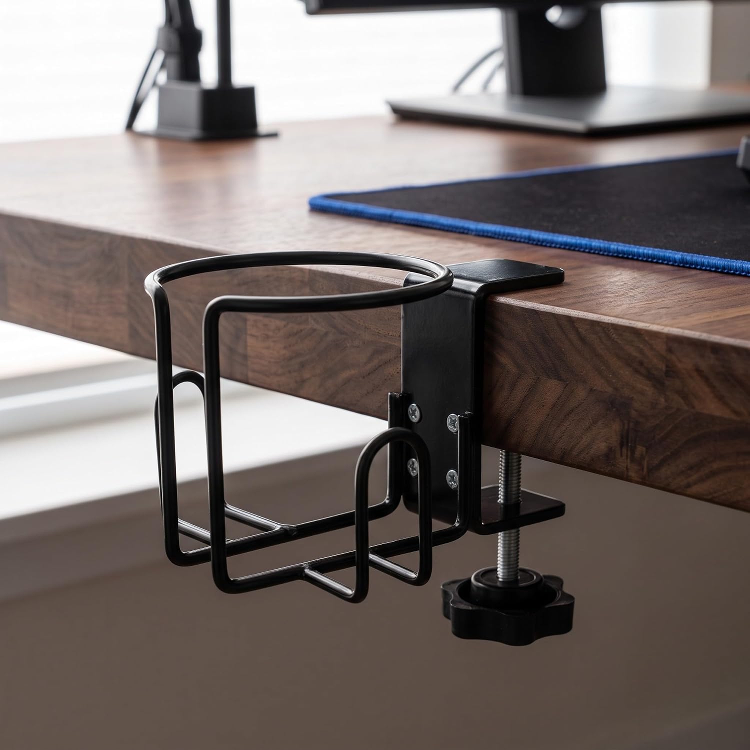 Ipetboom 3pcs No Drill Desk Cup Holder Clamp, Anti-Spill Table Cup Holder image 4