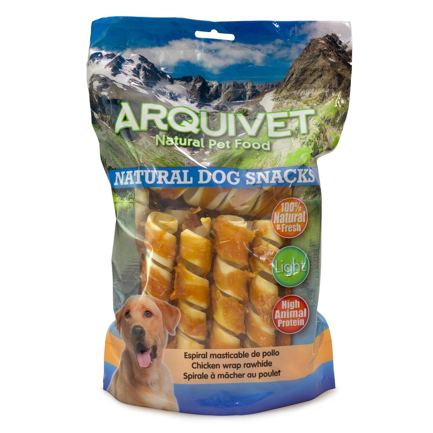 Arquivet - Espiral masticable Pollo - Snacks Naturales para Perro - Premios de Pollo para Perro - 720 g