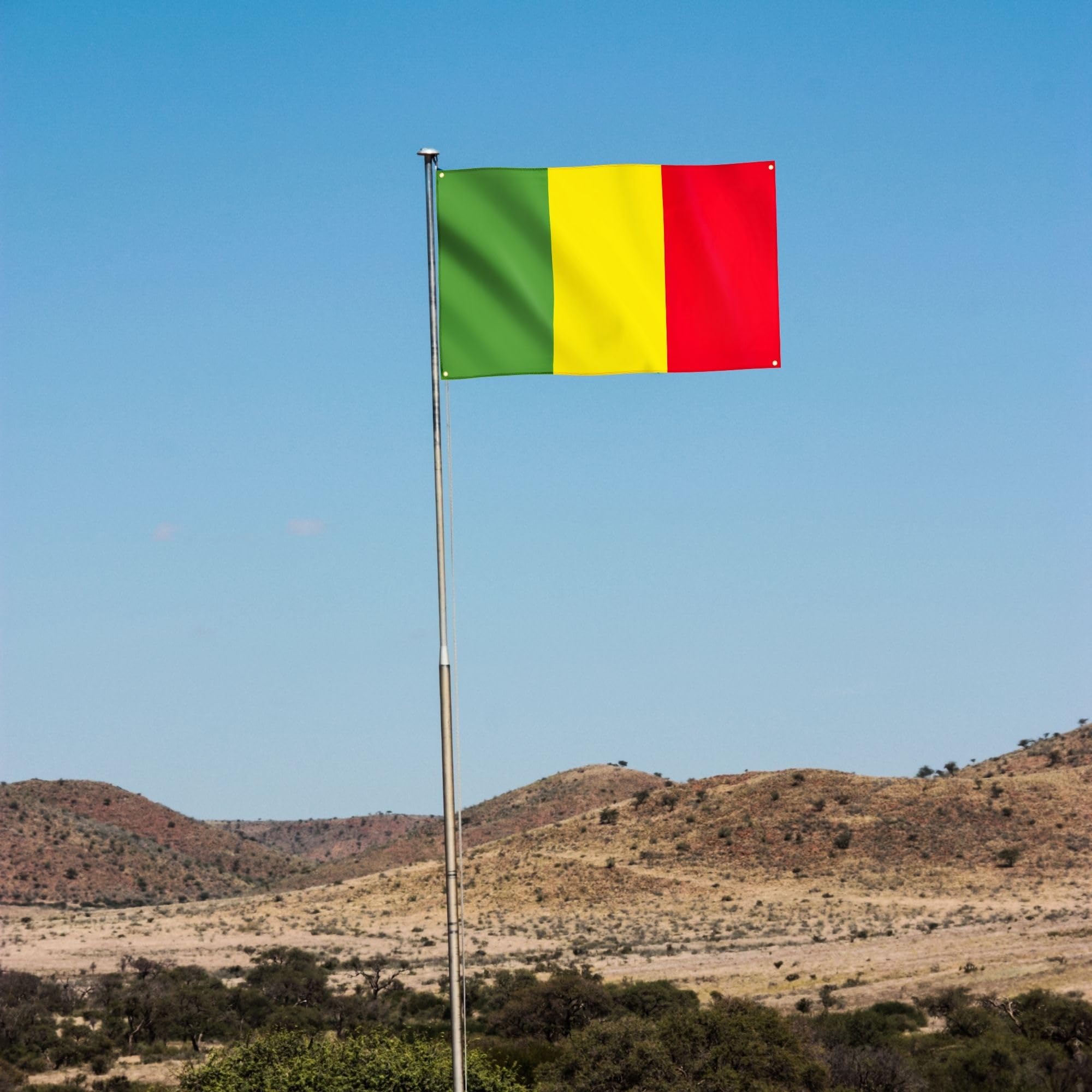 Runesol Mali Flag, 91x152cm, 3ft x 5ft, 4 Grommets, Eyelet In Every Corner, Malian Republic Flag, Tricolour, Premium Flags - Image 3