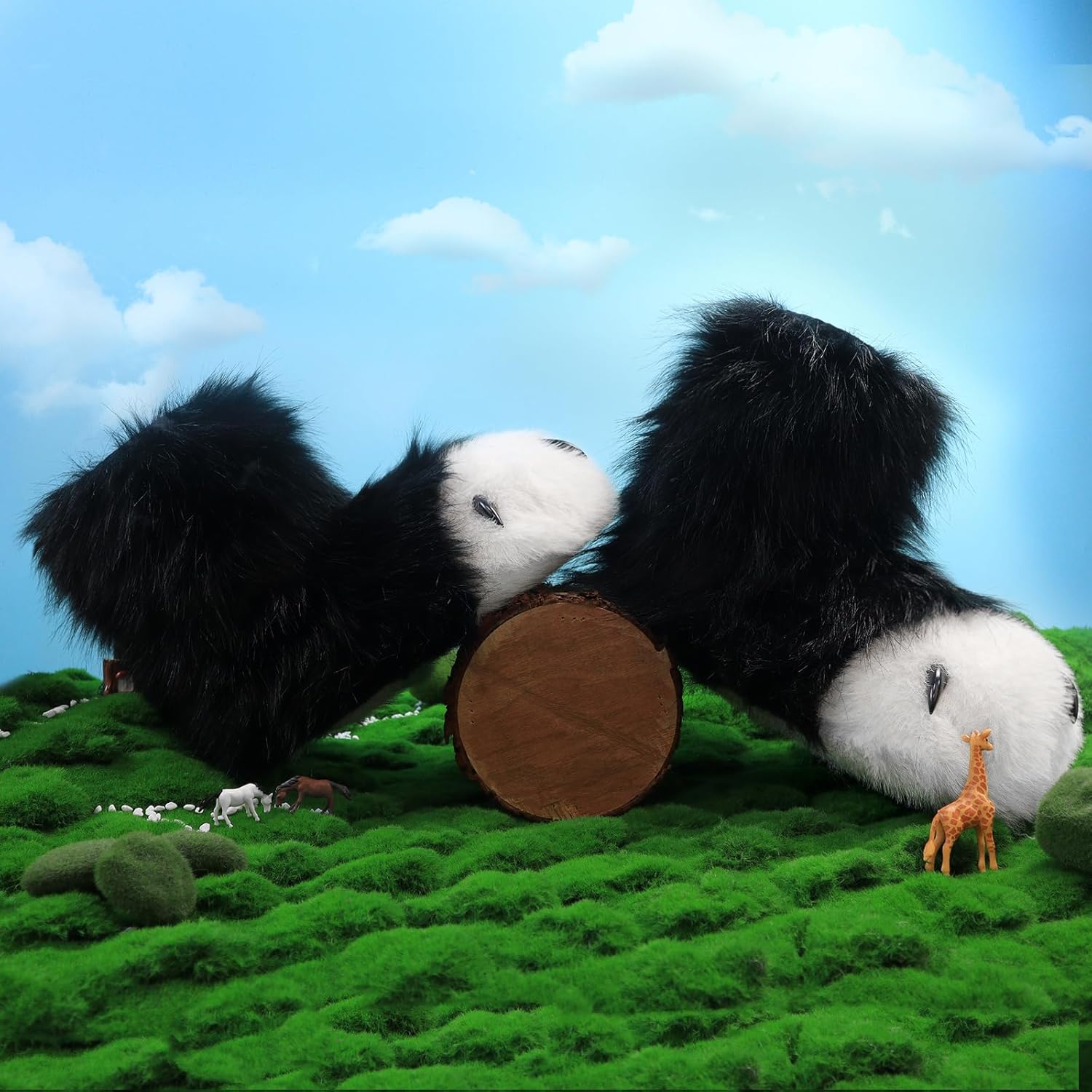 HAOAN Furry Animal Paw Slippers Fuzzy Boots Cat Fox Wolf Bear Claw Shoes Halloween Cosplay Costume Accessories - Image 6