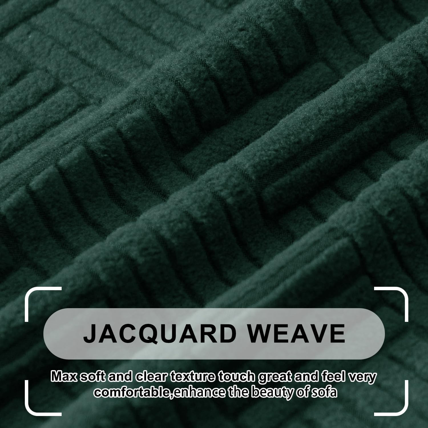 7-Piece Jacquard Stretch Reclining Couch Covers 5 Seats Corner Sofa Cover L Shape Sectional Recliner Sofa Covers for Sofa Anti Slip Furniture Protector Thick Soft Washable - Dark Green