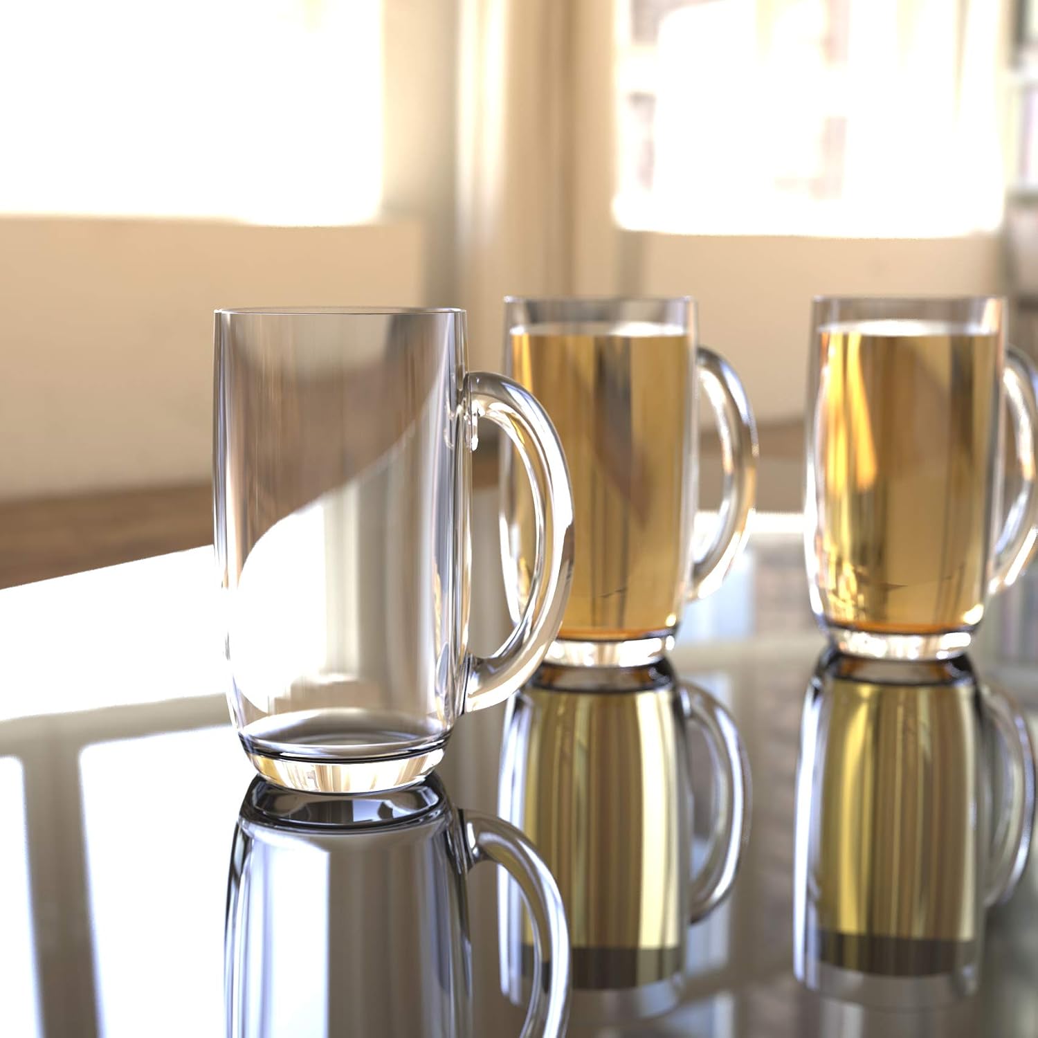 DFGS 21 Ounces Clear Acrylic Plastic Drinking Beer Mug Set of 4