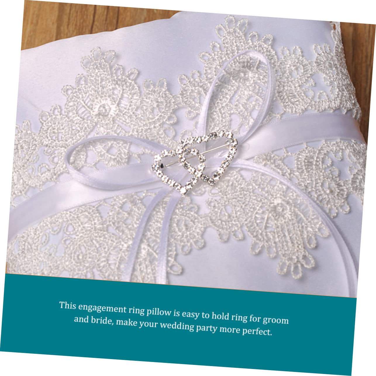 Gadpiparty 4stücke Lace Wedding Pillow Weißes Romantisches Kissen Für Trauringe Für Hochzeiten Verlobungen Und Besondere Anlässe Mit Doppeltem Und Eleganter Spitze
