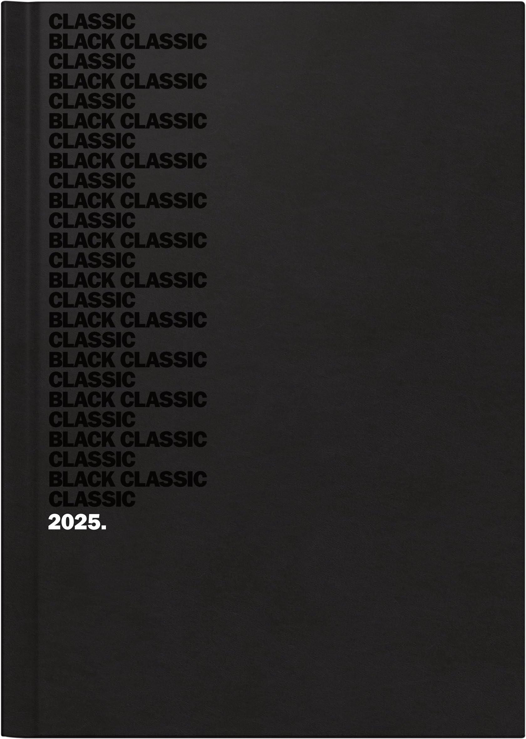 BRUNNEN Book Calendar Model 795 (2025) "Black Classic", 1 Page = 1 Day, A5, 352 Pages, Balacron Cover, Black