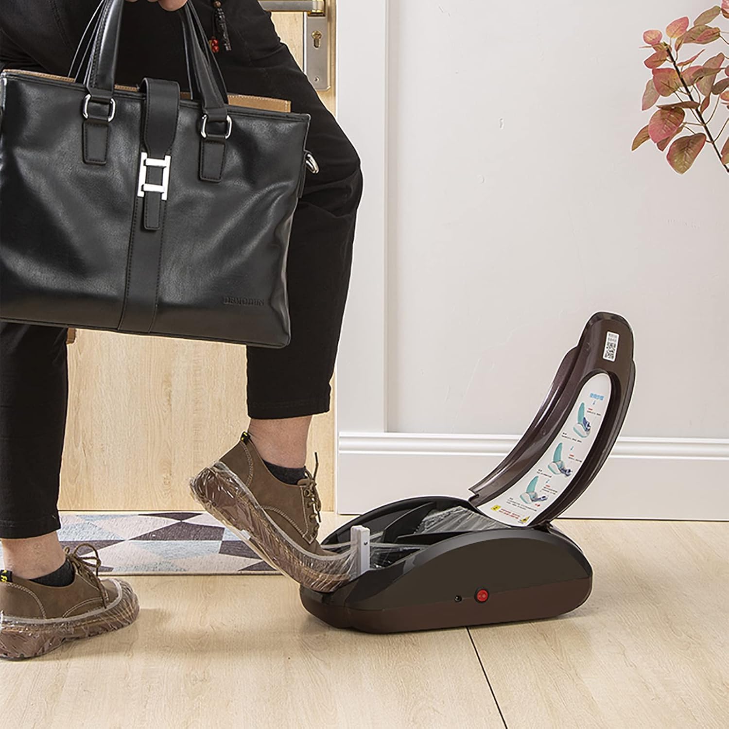 Dispenser copriscarpe a induzione, copriscarpe elettrico usa e getta con 400 copriscarpe in polietilene spesso, vestibilità sicura, facile da usare e mantiene puliti i pavimenti