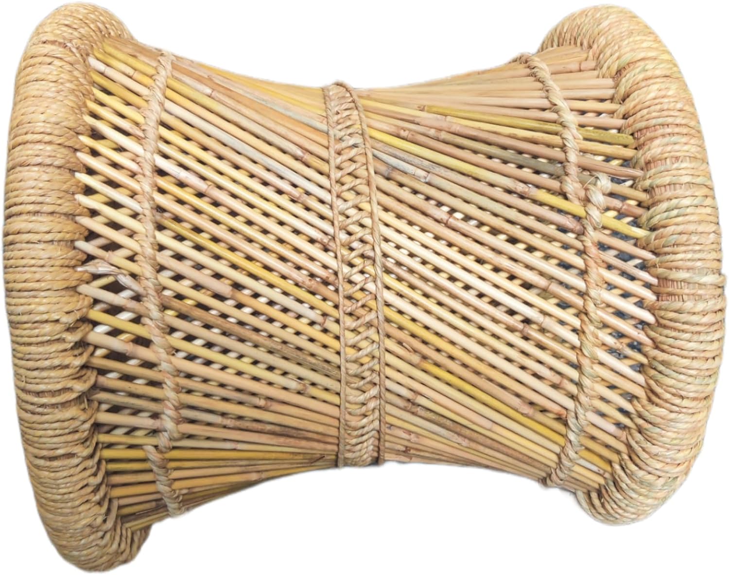 Handmade Natural Cane Bamboo Mudda Chair Barstool Step Stool for Adults, Kids, Garden Living Room, Kitchen Sitting Seating Finest Wooden Stool Children's 15" X 15" Beige