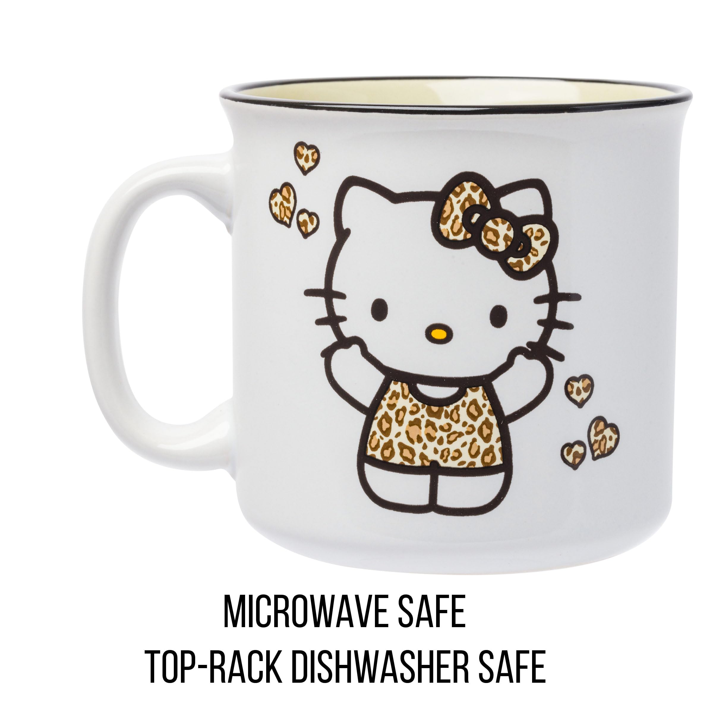 Silver Buffalo Sanrio Hello Kitty Leopard Outfit Keramik Camper Tasse, 590 ml | 0,59 Liter