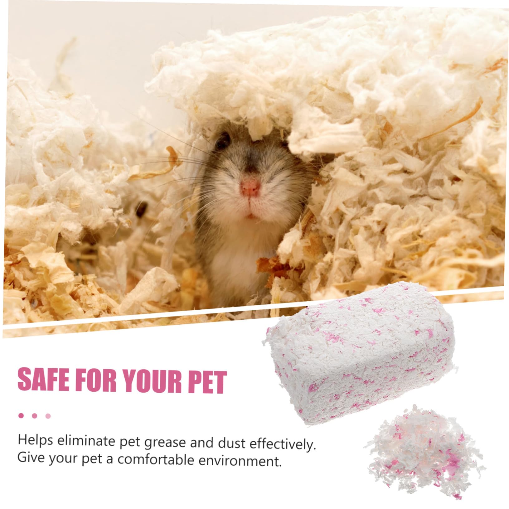 Lettiera in Carta Bianca 450g per Cincillà e Gerbilli, Morbida e Calda, Assorbente e Antiodore per Gabbie per Piccoli Animali