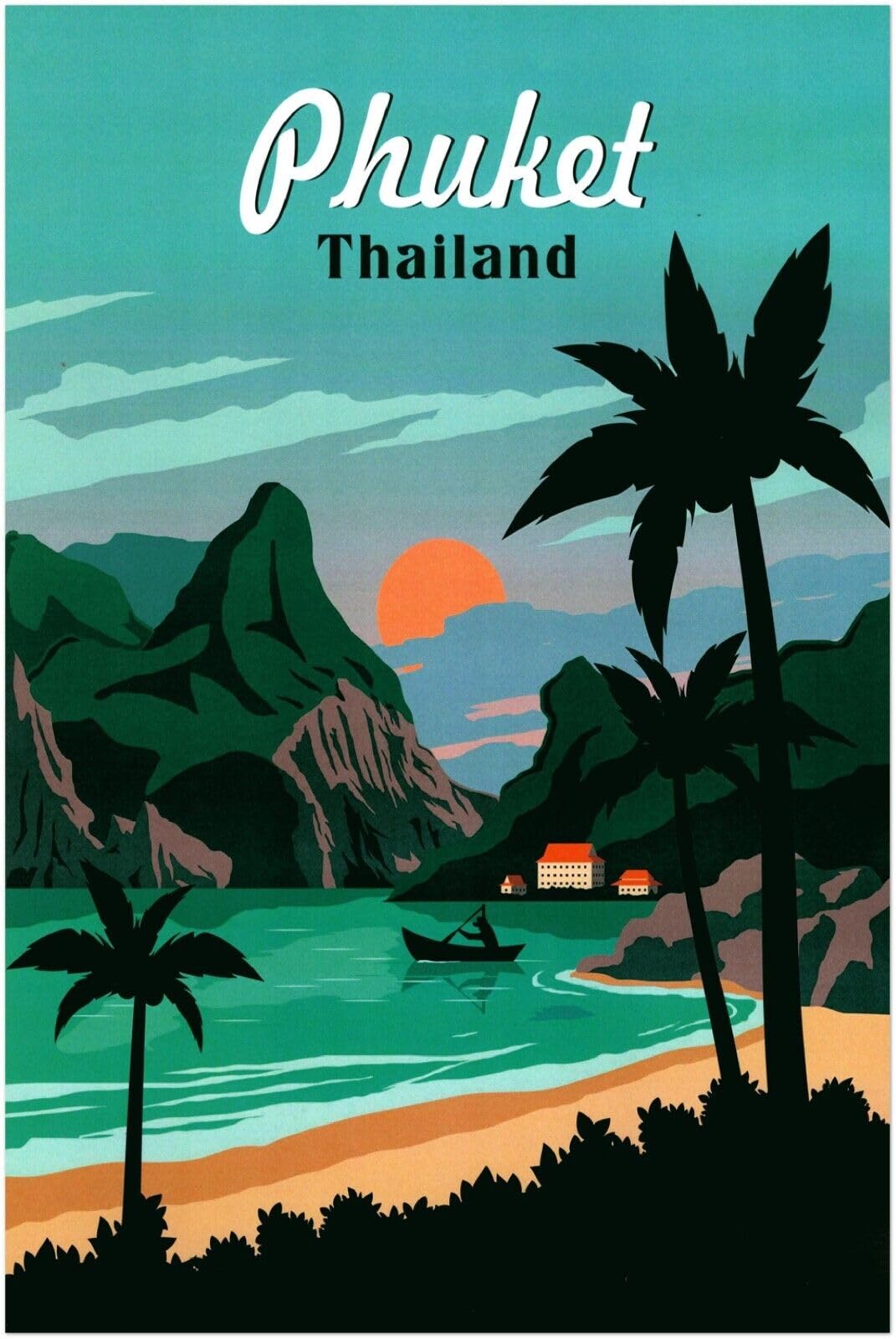 Phuket - Thailand - Vintage Travel Poster (24x36Inches)