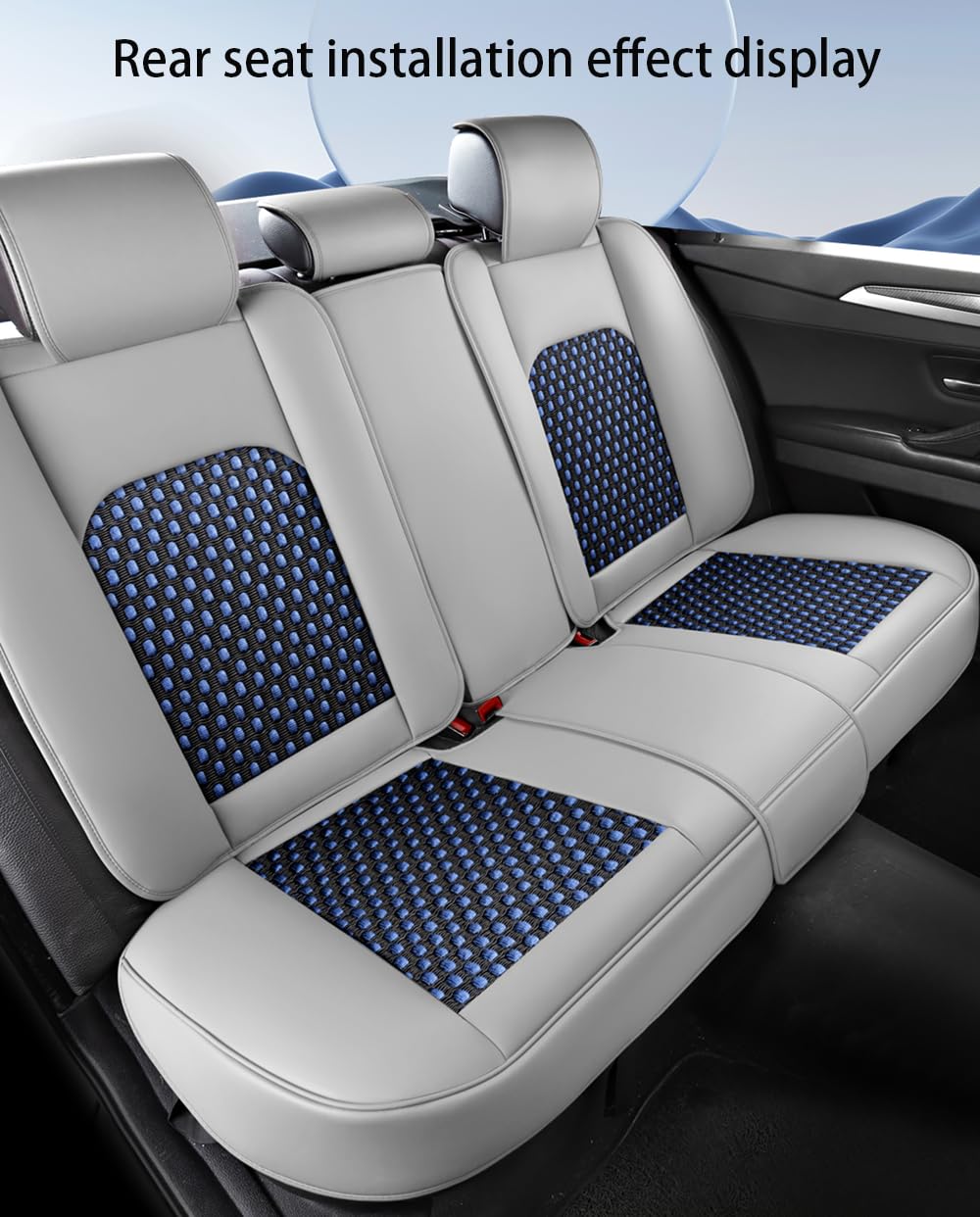 Autositzbezüge komplettes Set Universal in Stylish Design | Schonbezüge für Vordersitze und Rückbank | Auto Sitzbezüge Airbag Kompatibel | Premium Wasserdicht Sitzbezug, Schwarz Grau