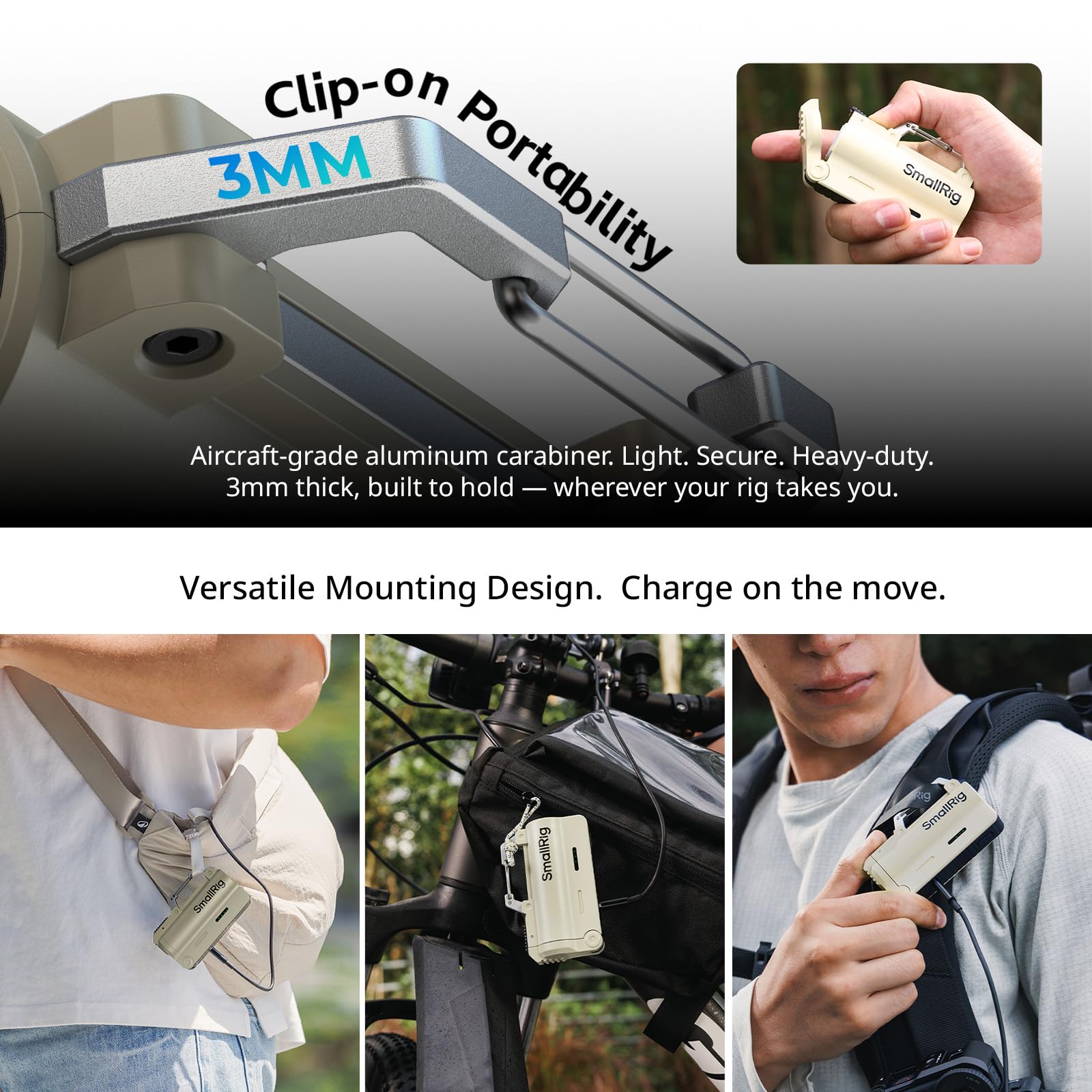 SMALLRIG SC18 EDC Power Bank 5000mAh 20W Chargeur Portable, ABS+PC- 6088