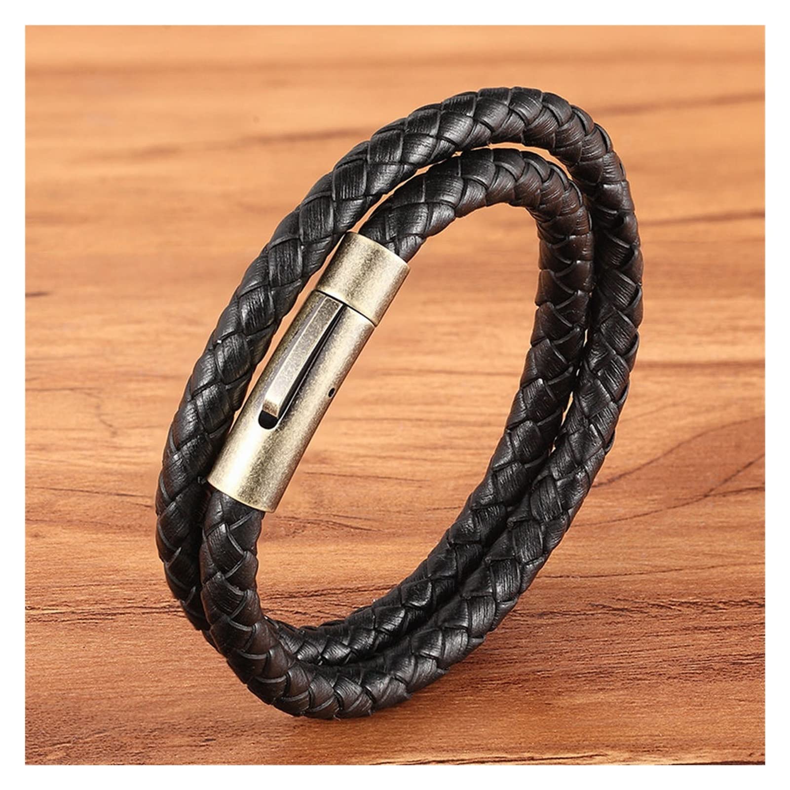 Pair Of Black Titanium Bangles For Women & Men - Simple Antique Style C-Shaped Bracelets - View #4