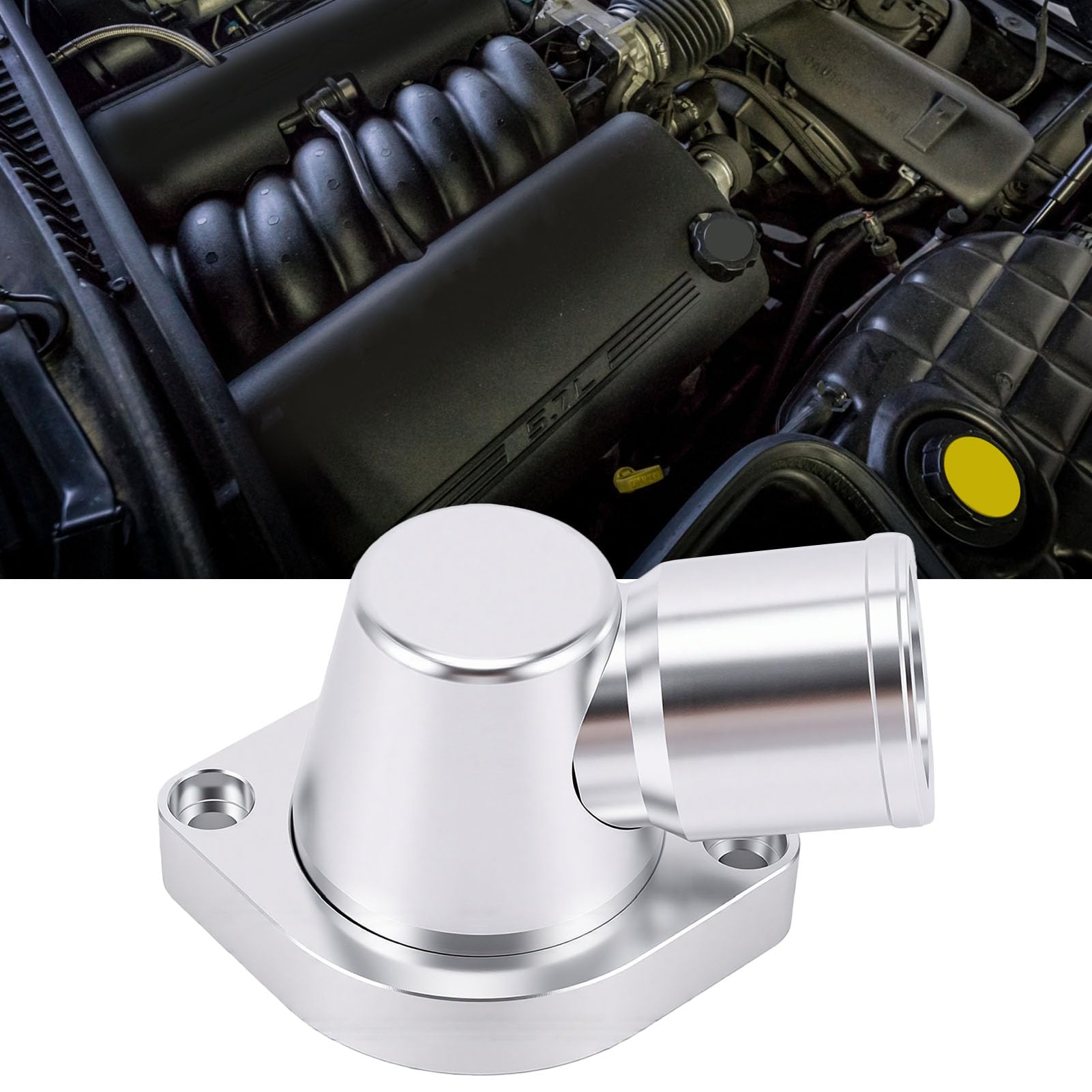 Garsent Boîtier de Thermostat Pivotant à 90 Degrés avec Col d'eau 3,8 Cm en Alliage d'aluminium Rotatif LS1 LS2 LS3 LS7 LS9 LSA L76 L92 de Remplacement pour Moteur LS