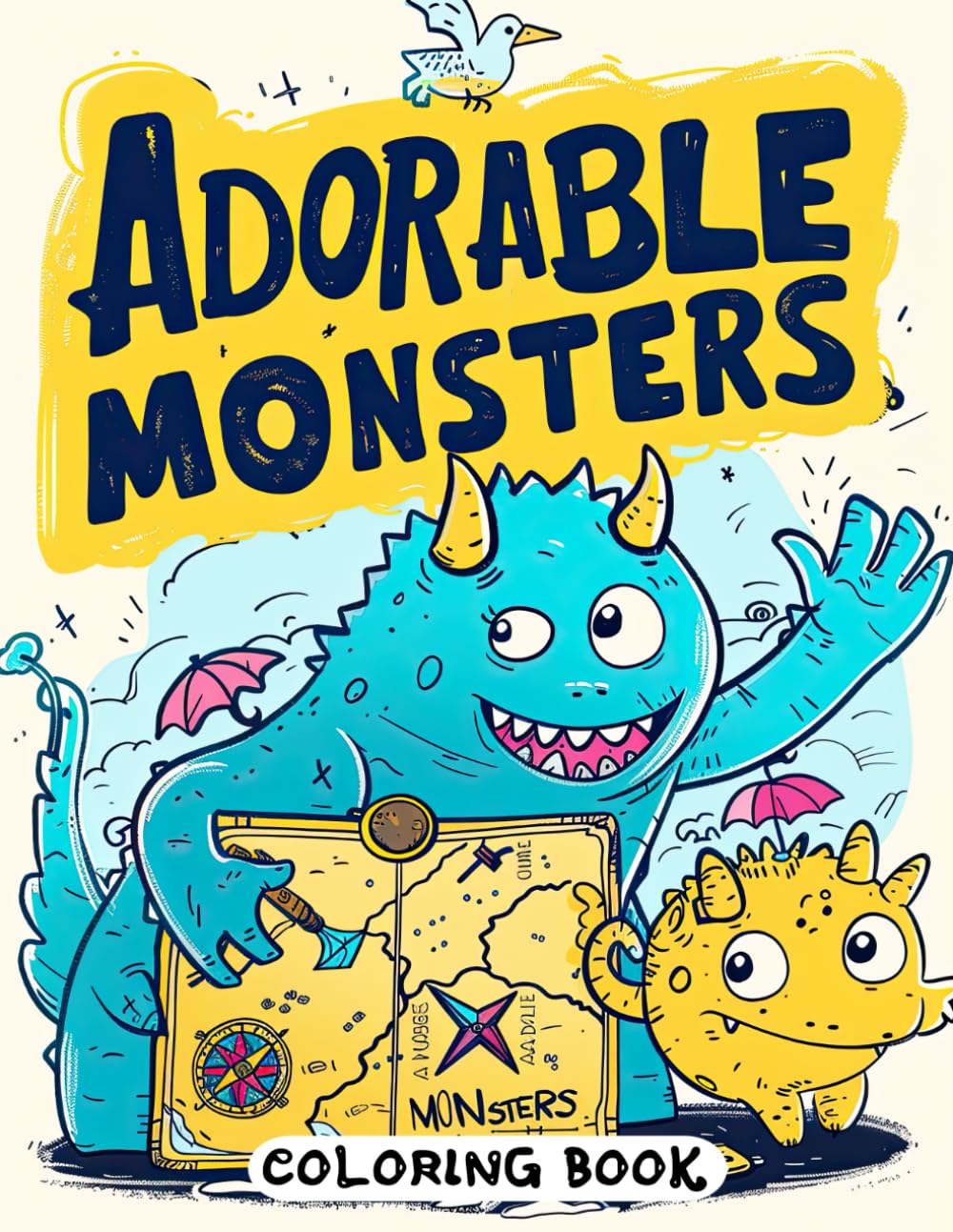 Adorable Monsters Coloring Book: Fun and Playful Monsters for Stress Relief and Creativity
