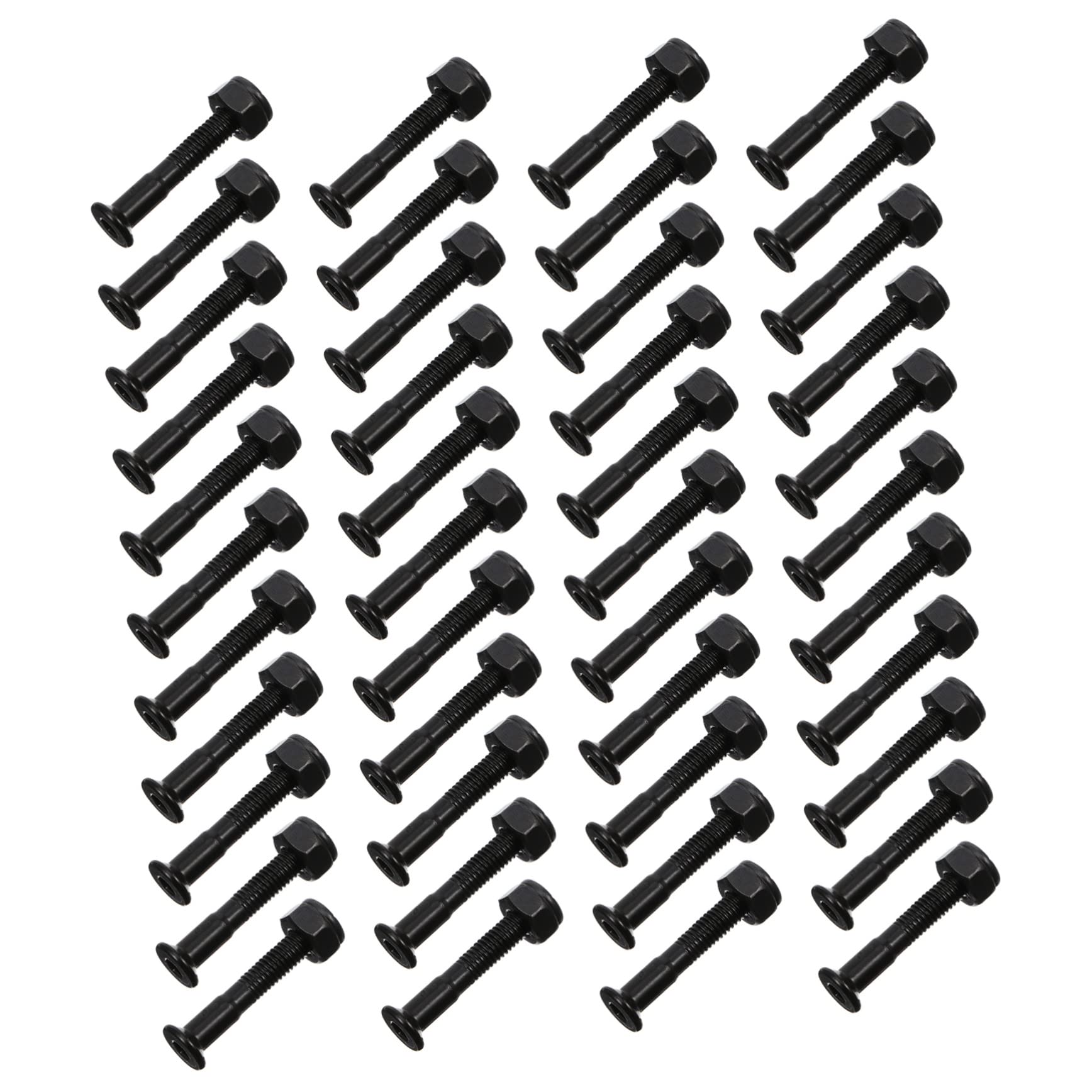 NULYLU Skateboarding Tools 40 Pack Mounting Screws Set Skateboard Mounting Bolts Black Nuts for Easy Assembly