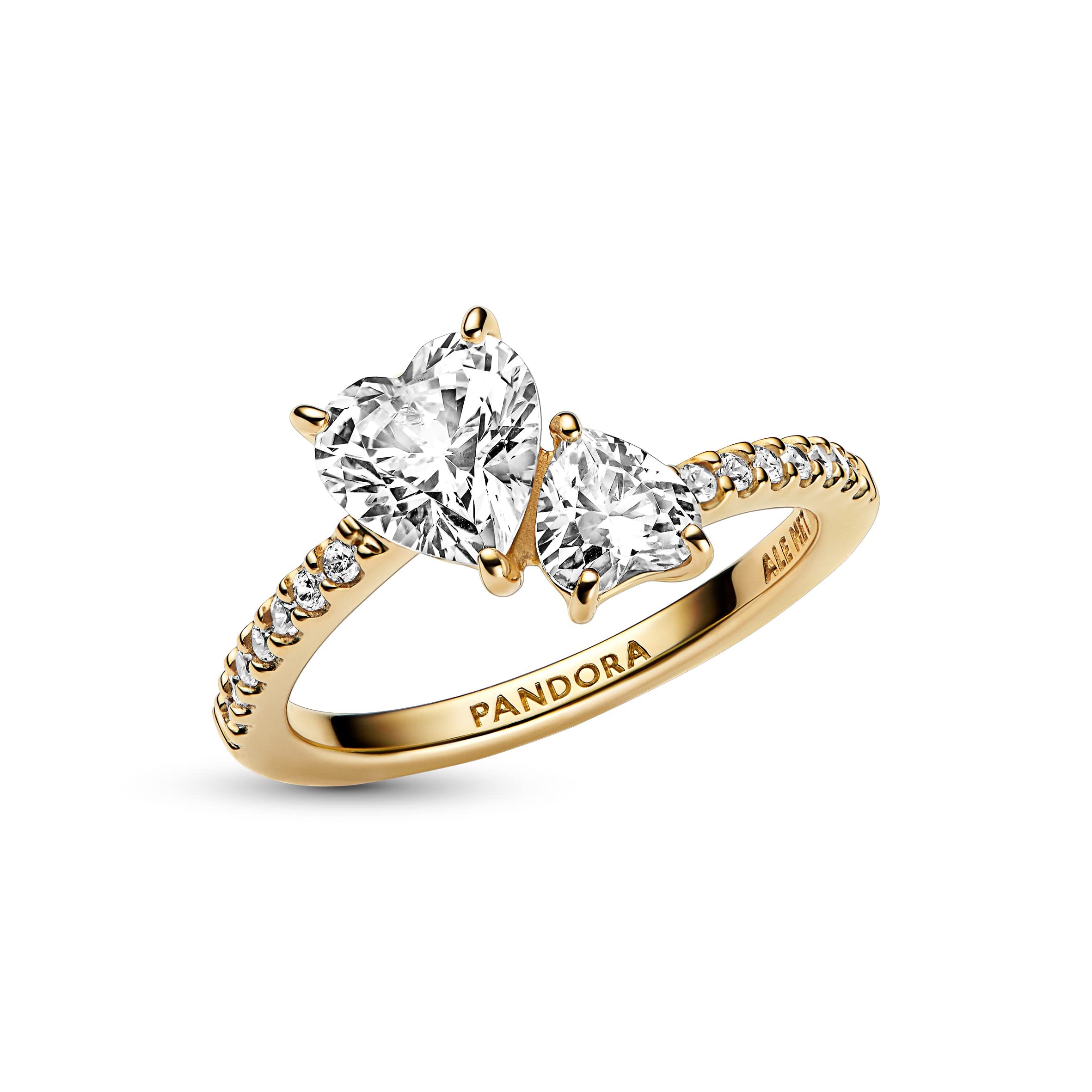 Pandora Bague Femme Double Coeur Scintillant Or 161198C01