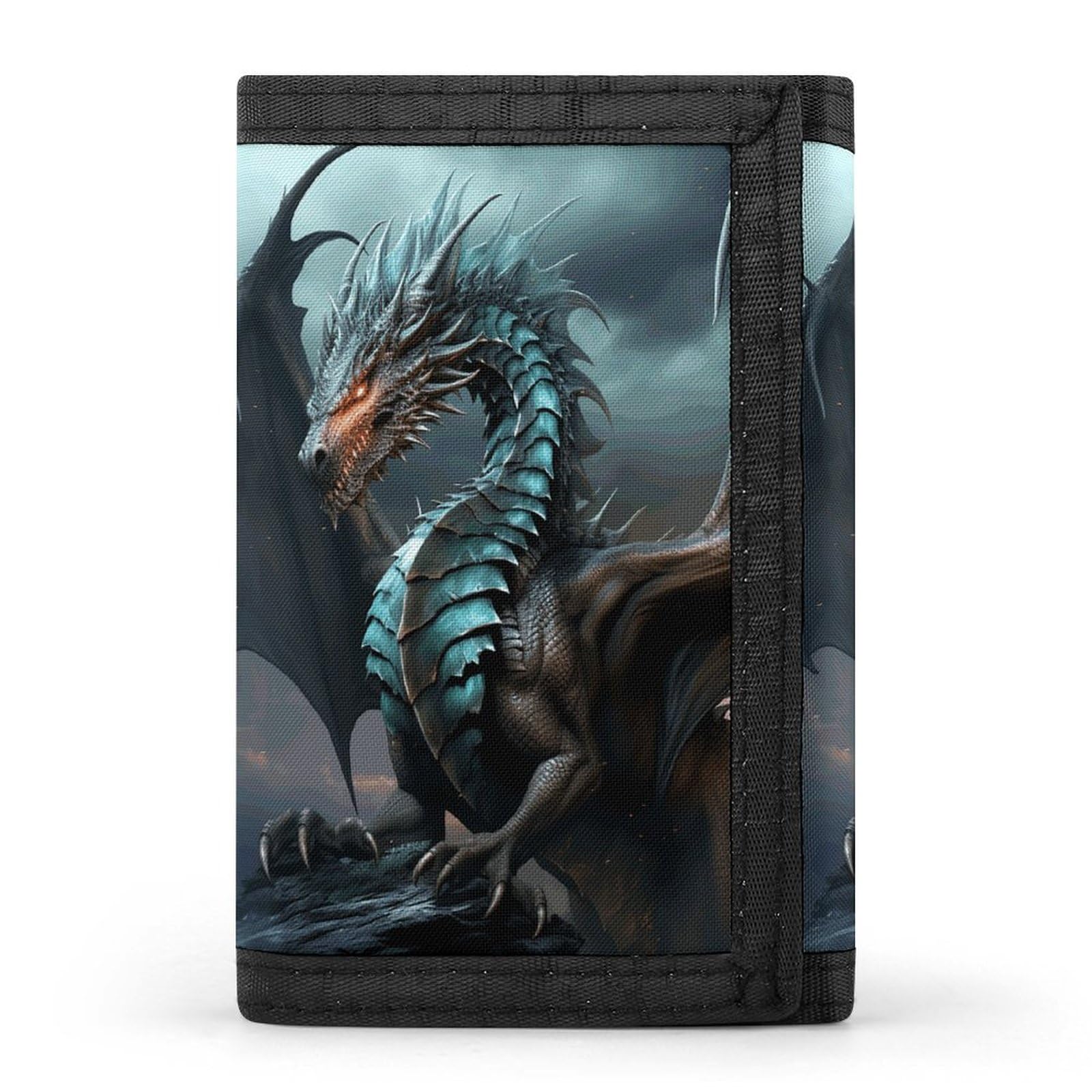 NHYDSPQ Trifold Wallet, Cool Dragon Print Trifold Wallet,best Men's Blocking Trifold Wallet Sleek And Slim for Men And Women., style
